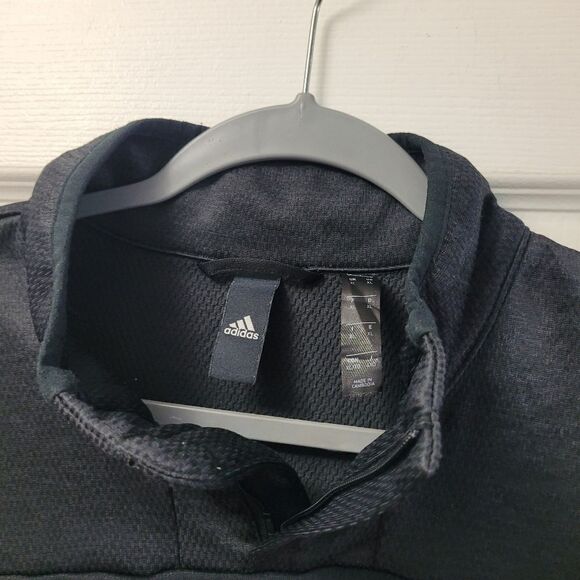 Adidas Sweater Climawarn size large Pullover 3/4  Zip black Fleece Men's - Picture 3 of 7